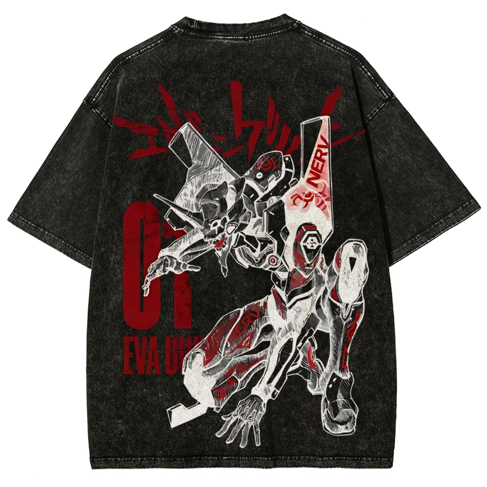 Eva Unit-01  Vintage Unisex Washed T-Shirt | Neon Genesis Evangelion