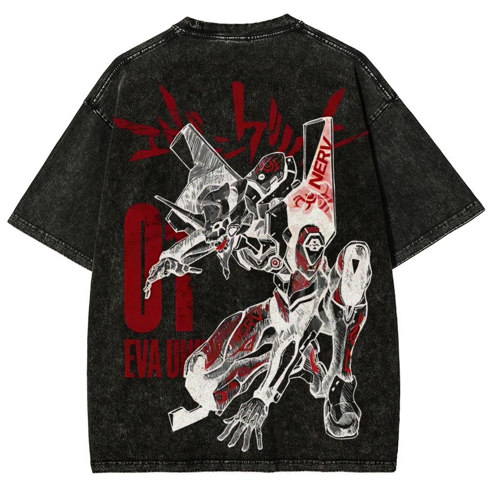 Eva Unit-01  Vintage Unisex Washed T-Shirt | Neon Genesis Evangelion