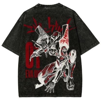 Eva Unit-01  Vintage Unisex Washed T-Shirt | Neon Genesis Evangelion