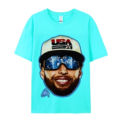 Unisex-Adult Ultra Cotton Washed T-Shirt Graphic "Chef Curry" Team USA Big Face T-Shirt