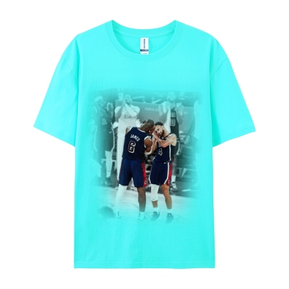 Unisex-Adult Ultra Cotton Washed T-Shirt Graphic USA BASKETBALL 2024 USA TEE