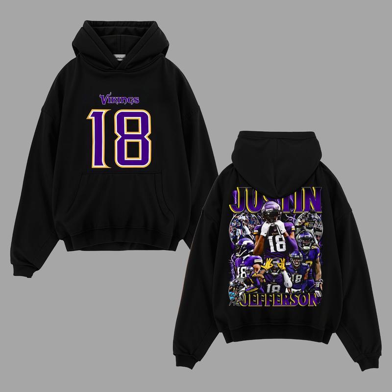 Justin Jefferson | Casual Washed Tee & Hoodie & Sweatshirt
