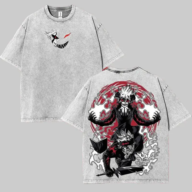 Black Clover Printed Unisex Washed T-Shirt