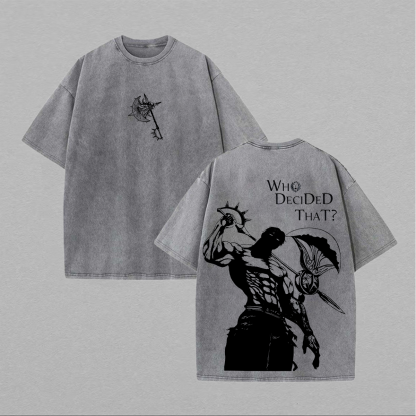 Seven Deadly Sins Escanor Printed Unisex Washed T-Shirt