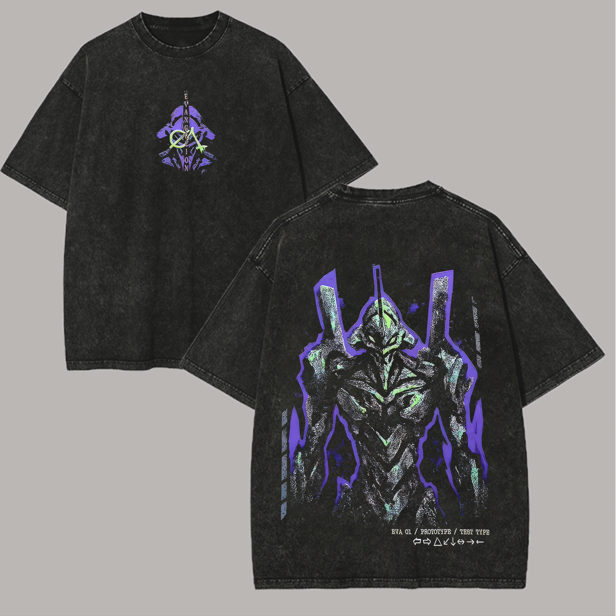 Neon Genesis Evangelion Printed Unisex Washed T-Shirt