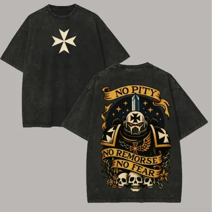 Warhammer 40,000 Black Templars Printed Unisex Washed T-Shirt