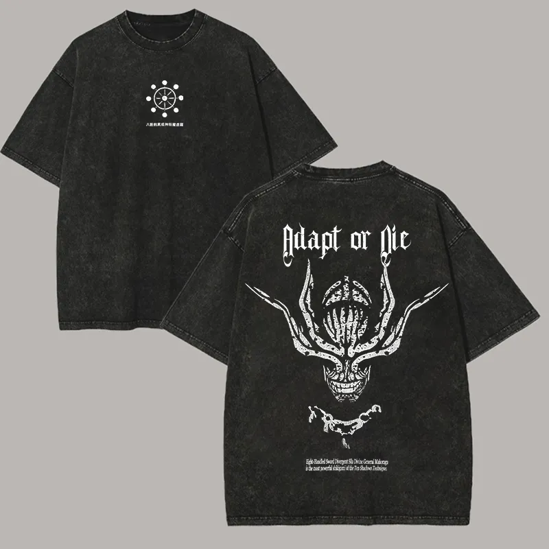 Jujutsu Kaisen Adapt or Die Printed Unisex Washed T-Shirt
