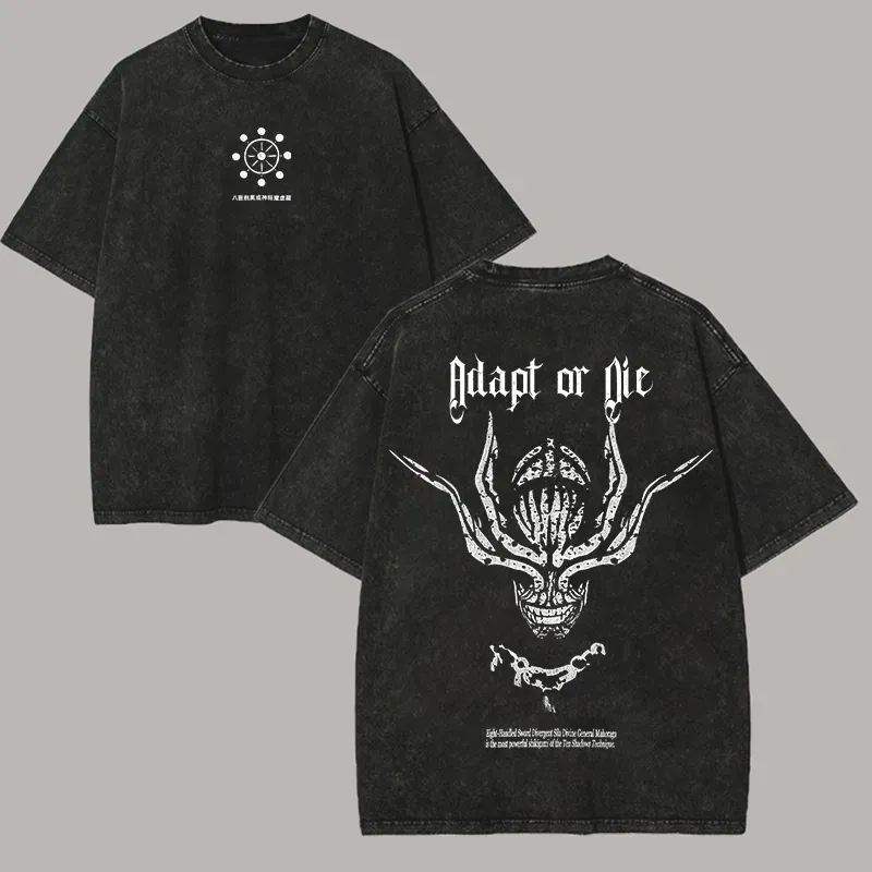Jujutsu Kaisen Adapt or Die Printed Unisex Washed T-Shirt