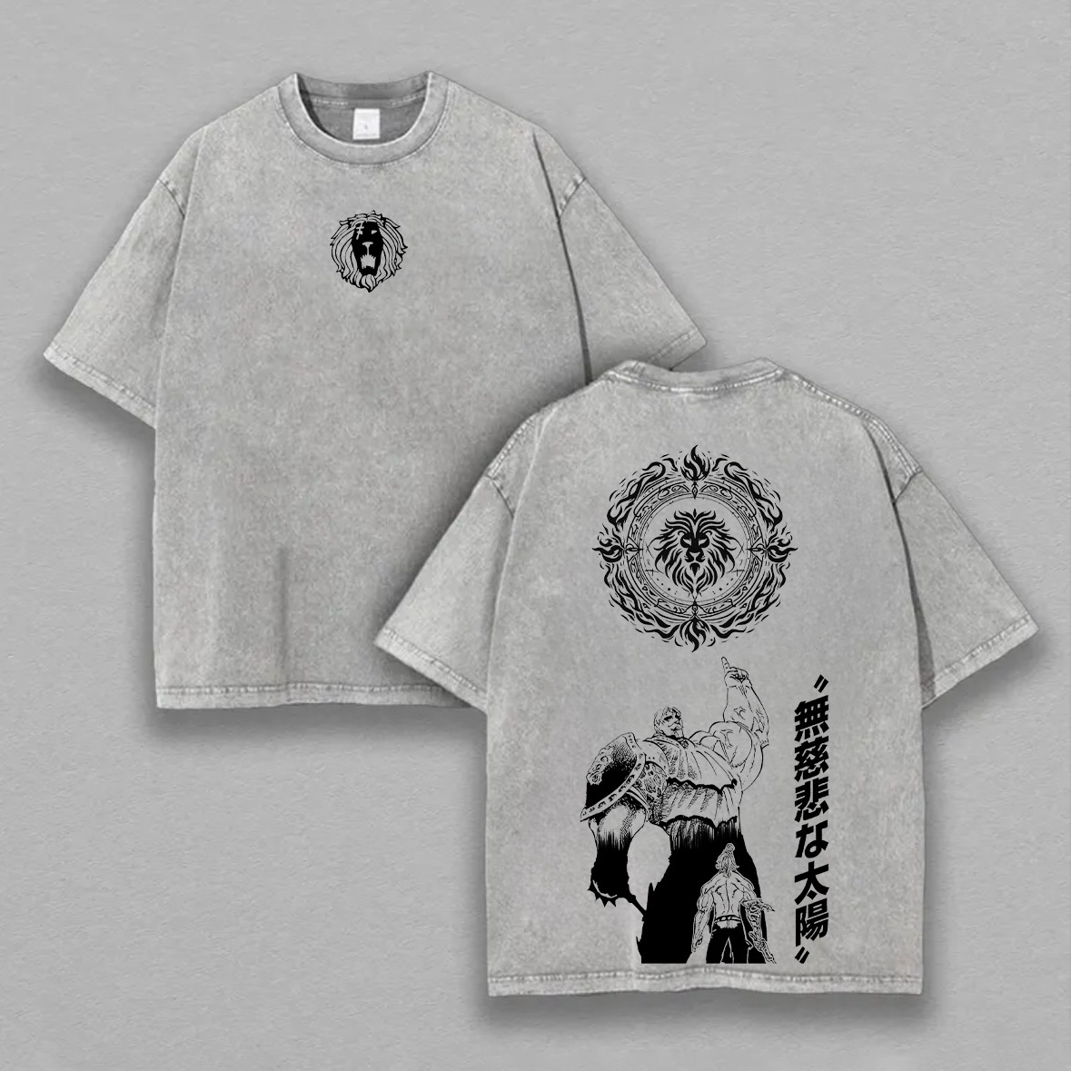 Seven Deadly Sins Escanor Printed Unisex Washed T-Shirt