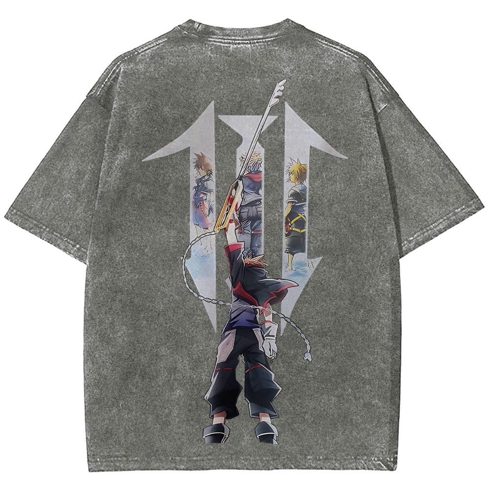 Kingdom Hearts Sora Printed Unisex Washed T-Shirt