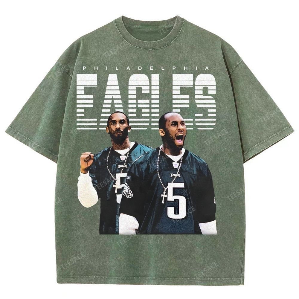 VINTAGE Unisex-Adult TEE | EAGLES KOBE Classic Washed Denim