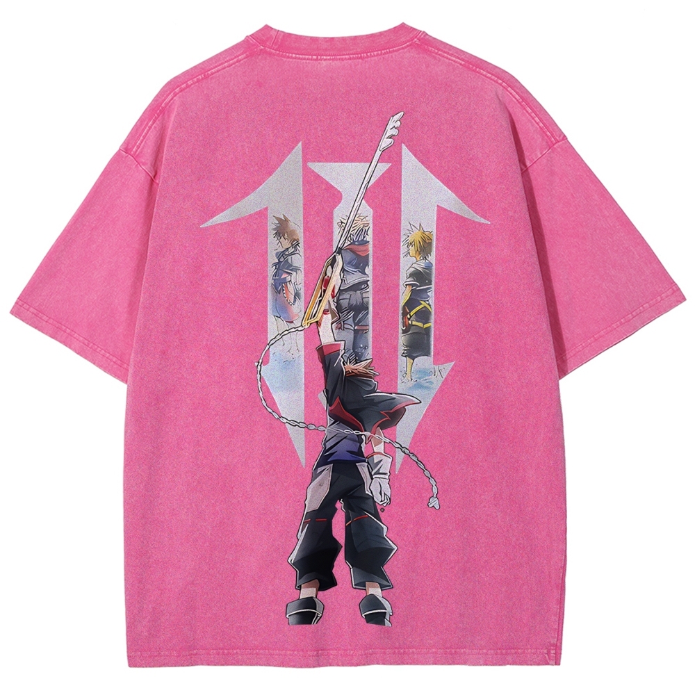 Kingdom Hearts Sora Printed Unisex Washed T-Shirt
