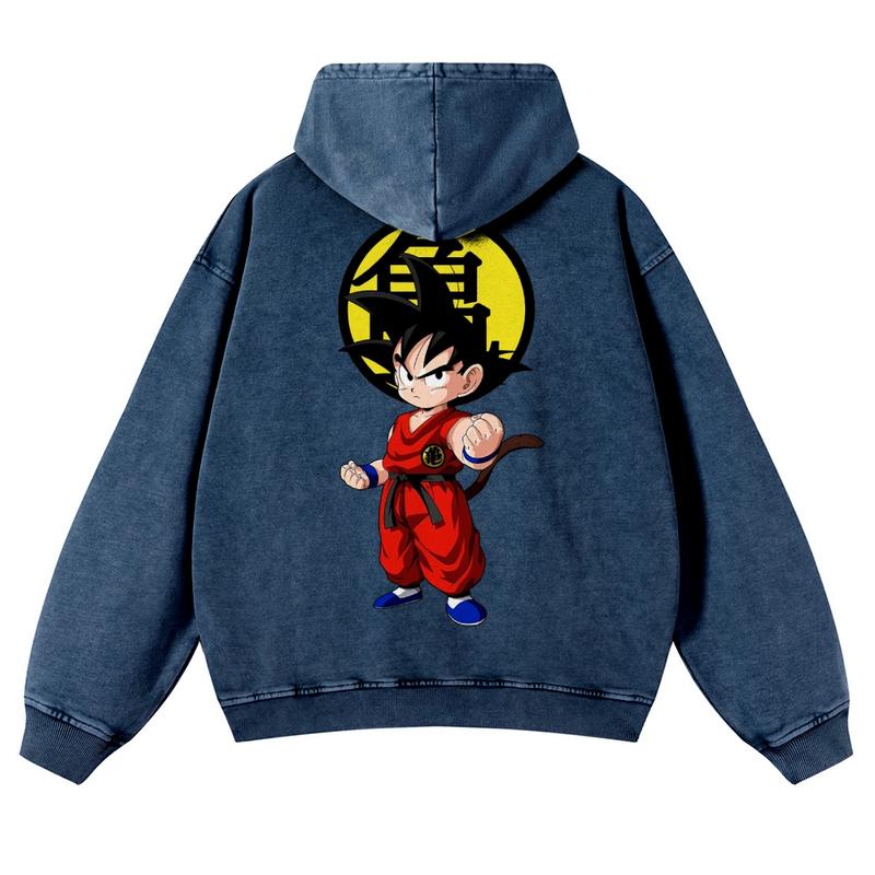 Dragon Ball DBZ Goku Unisex Fall Hoodies Men Streetwear Vintage Washed 80s 90s Graphic Pullover Cotton Anime Funny Sweatshirt Gifts