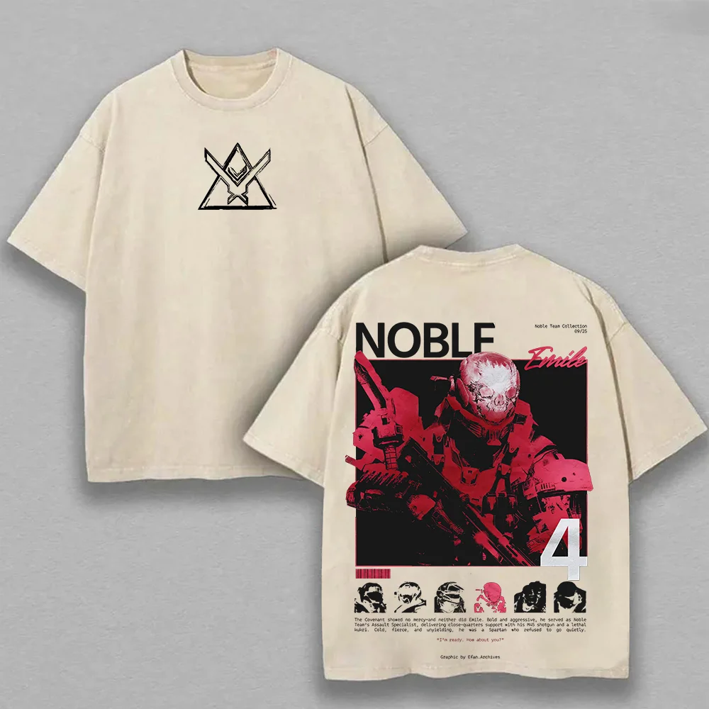 Halo: Reach Noble Team Printed Unisex Washed T-Shirt