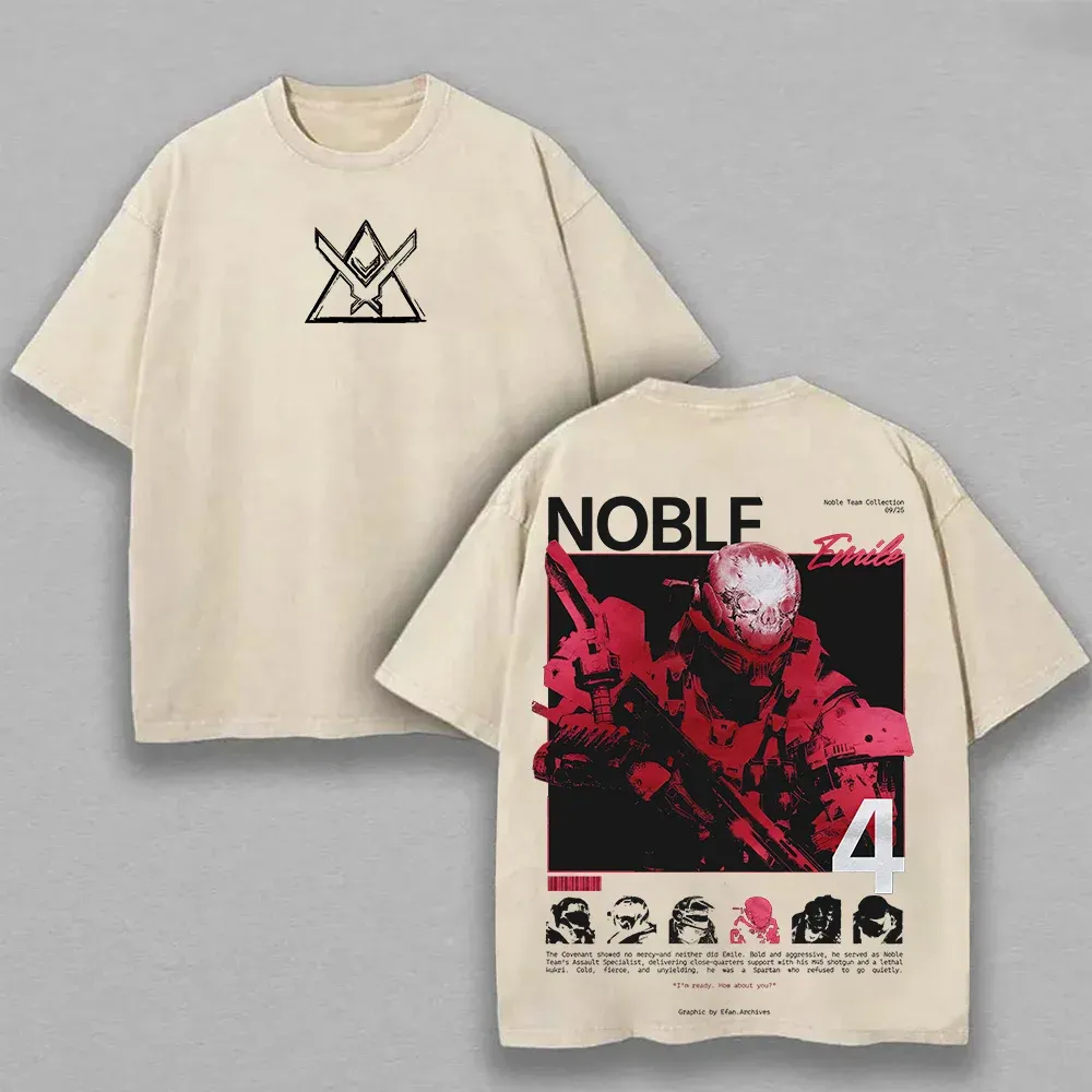 Halo: Reach Noble Team Printed Unisex Washed T-Shirt