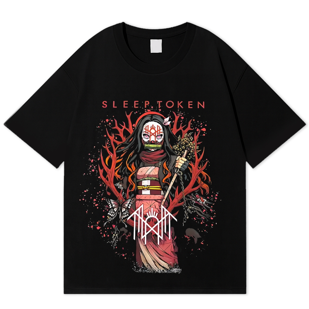 Sleep Token Demon Slayer Nezuko Kamado Unisex Cotton Crew Neck T-shirt
