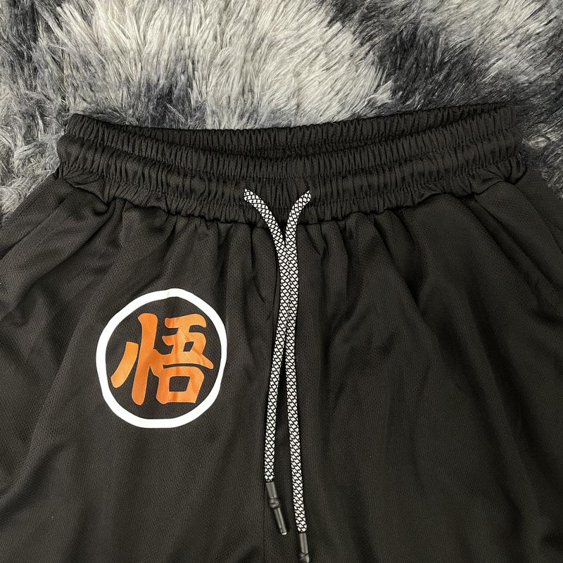 Dragon Ball Z Menswear Top Rated 80s 90s Oversized Singlet Muscle Shorts Summer Simple Letter Black Polyester Fabric Elastic Waistband Drawcord Tropical Casual Breathable Quick-Drying Anime Graphic Gifts