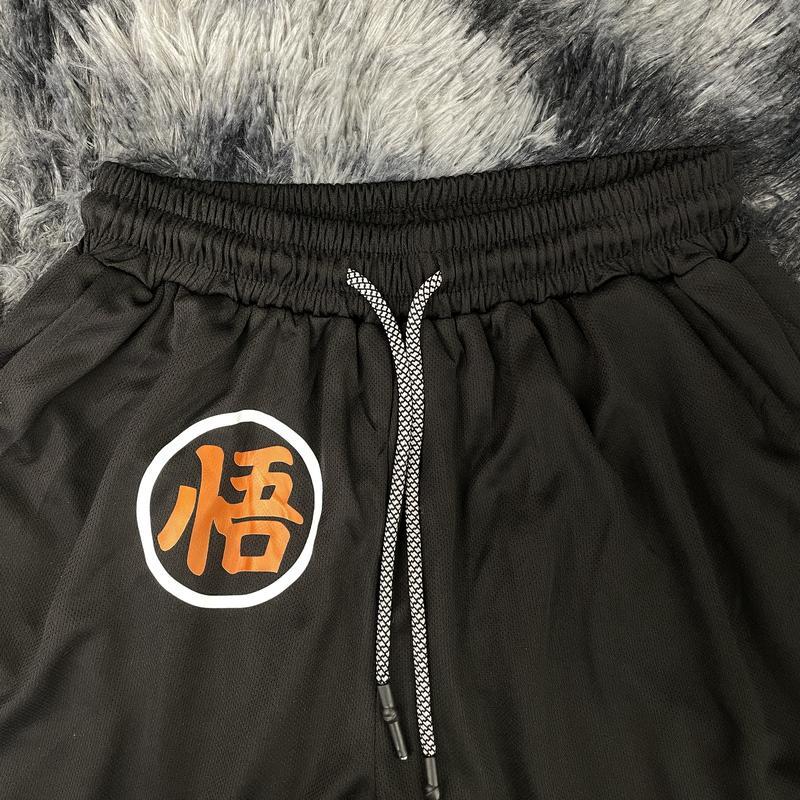 Dragon Ball Z Menswear Top Rated 80s 90s Oversized Singlet Muscle Shorts Summer Simple Letter Black Polyester Fabric Elastic Waistband Drawcord Tropical Casual Breathable Quick-Drying Anime Graphic Gifts
