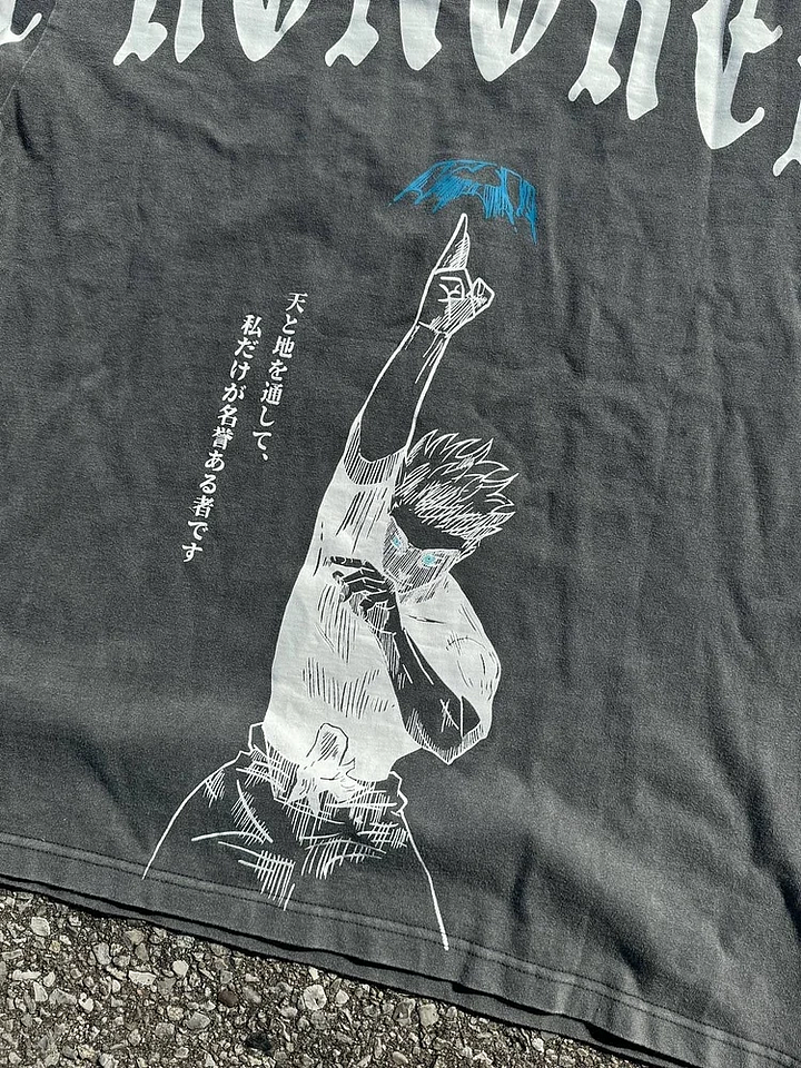 Retro Gojo Satoru Anime Oversize Washed T-Shirt