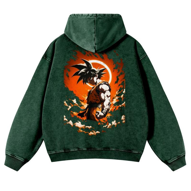 Dragon Ball DBZ Goku Unisex Fall Hoodies Men Streetwear Vintage Washed 80s 90s Graphic Pullover Cotton Anime Funny Sweatshirt Gifts