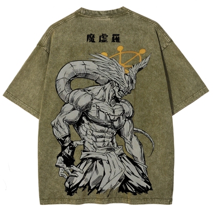 Jujutsu Kaisen Mahoraga Printed Unisex Washed T-Shirt