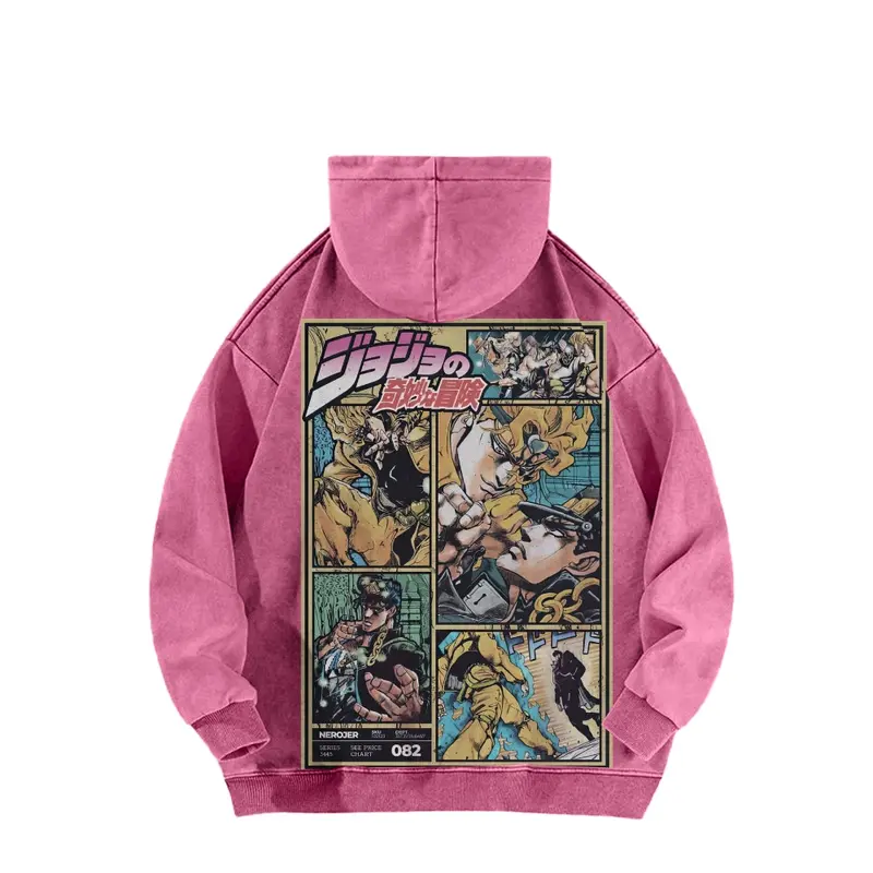 JoJo's Bizarre Adventure Vintage Unisex Washed Hoodie