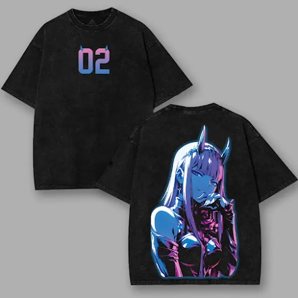 Darling in the franxx Zero Two Printed Unisex Washed T-Shirt