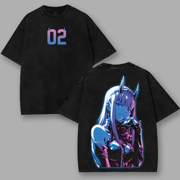Darling in the franxx Zero Two Printed Unisex Washed T-Shirt