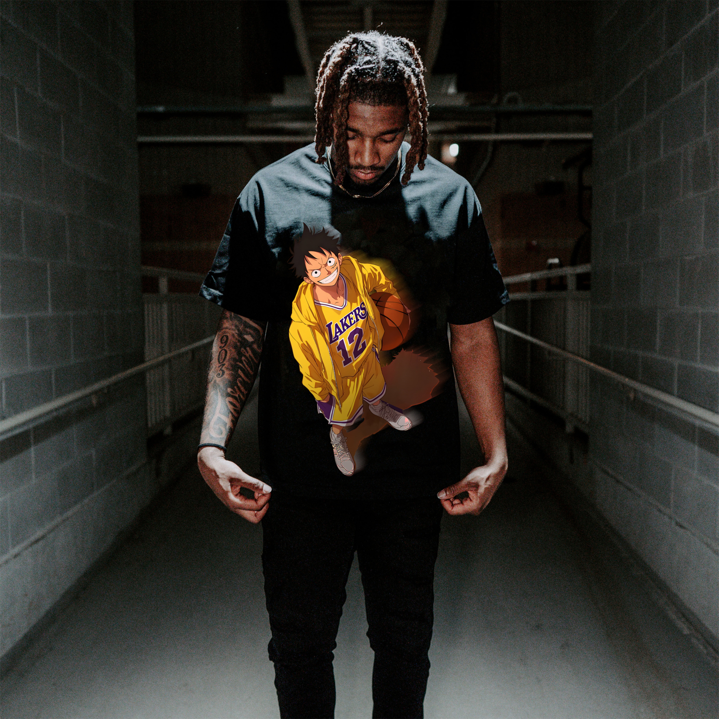 Unisex Vintage Tee丨 Lakers X One Piece Tee