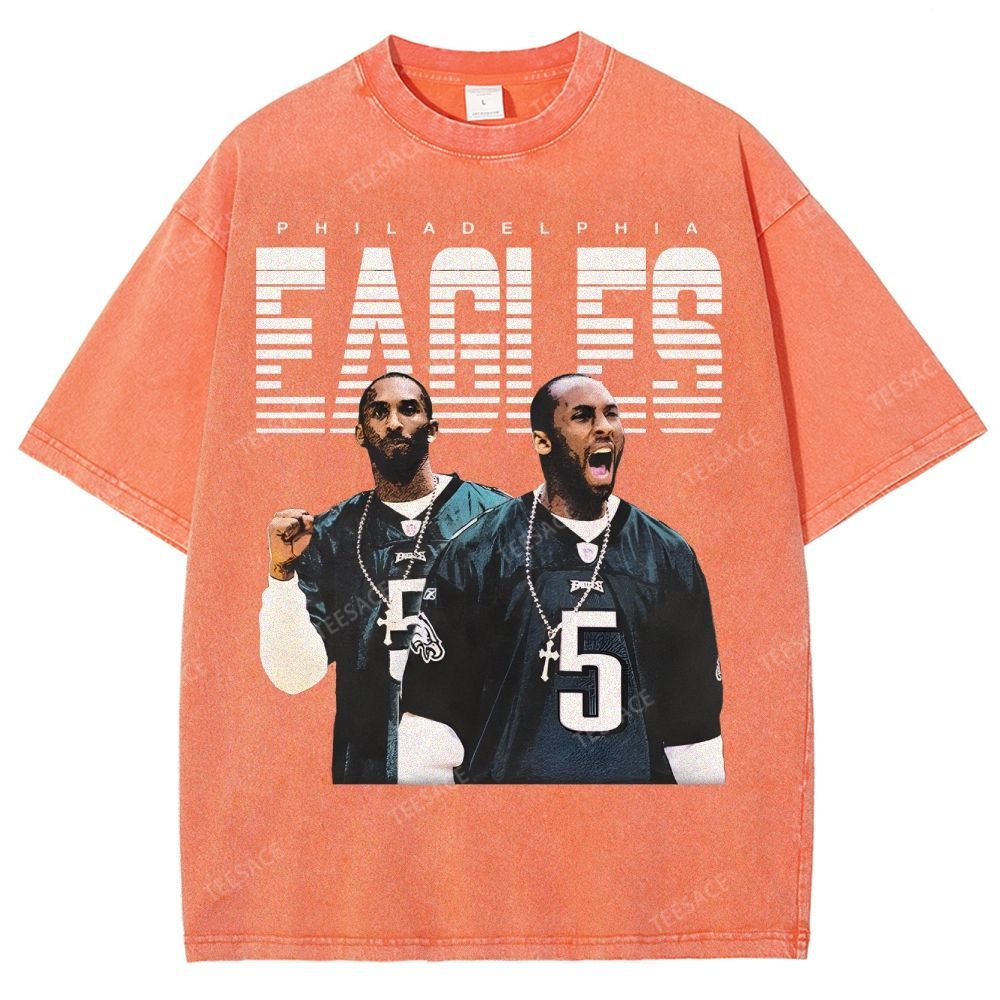 VINTAGE Unisex-Adult TEE | EAGLES KOBE Classic Washed Denim