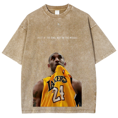 KOBE Vintage Tee Unisex-Adult Oversized Washed Cotton T-Shirt 