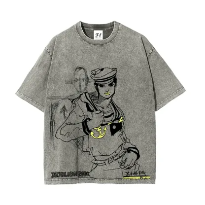 Josuke Higashikata JoJo's Bizarre Adventure  Printed Unisex Washed T-Shirt