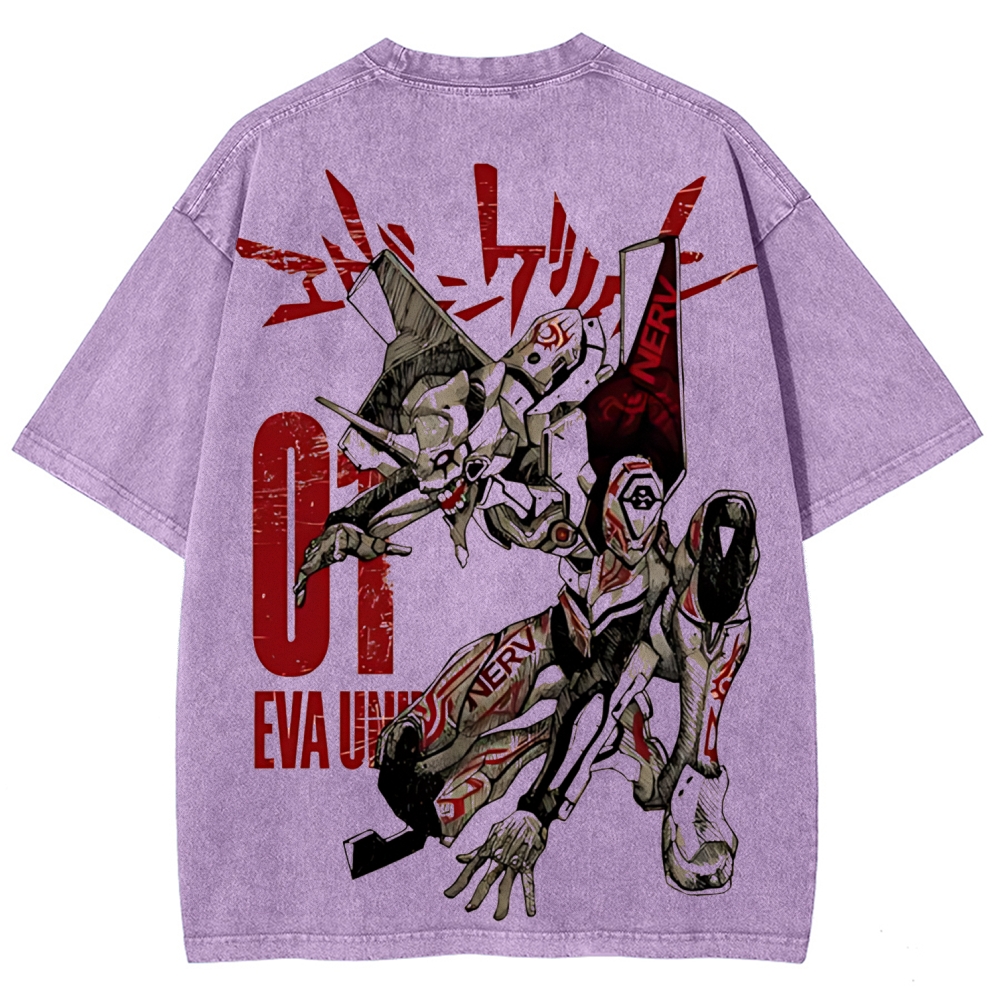 Eva Unit-01  Vintage Unisex Washed T-Shirt | Neon Genesis Evangelion