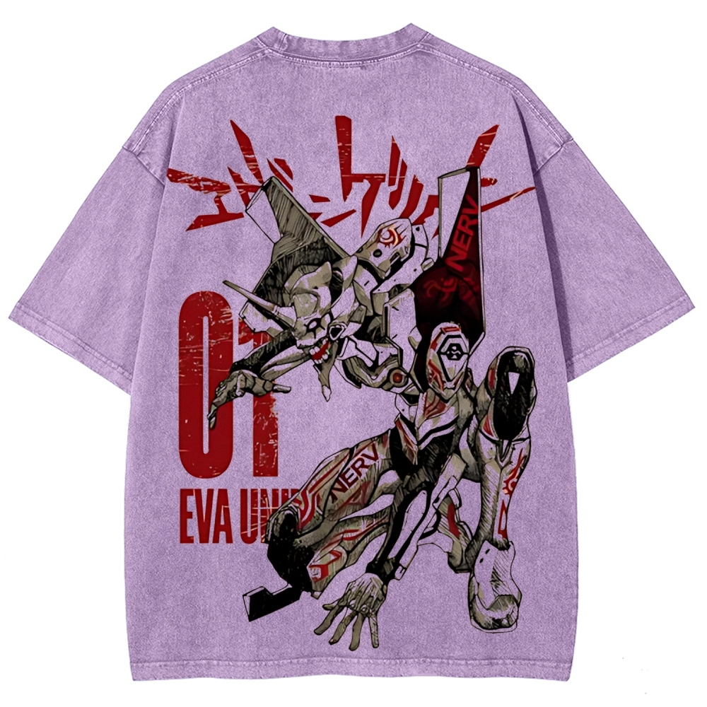 Eva Unit-01  Vintage Unisex Washed T-Shirt | Neon Genesis Evangelion