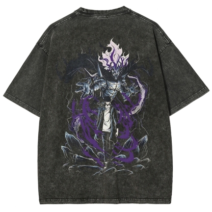 Solo Leveling Sung Jin Woo Printed Unisex Washed T-Shirt