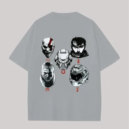 Kratos Space Marine Helmet Guts Geralt & Doom Slayer Helmet  Printed Unisex Cotton T-Shirt