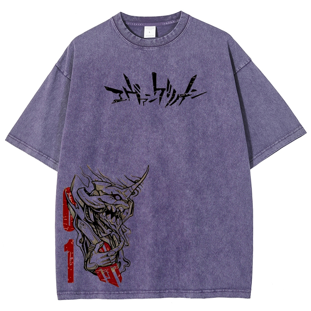 Eva Unit-01  Vintage Unisex Washed T-Shirt | Neon Genesis Evangelion