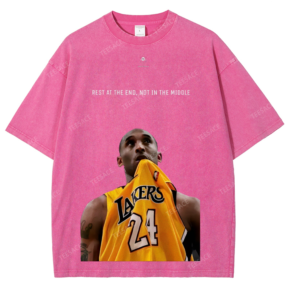 KOBE Vintage Tee Unisex-Adult Oversized Washed Cotton T-Shirt 