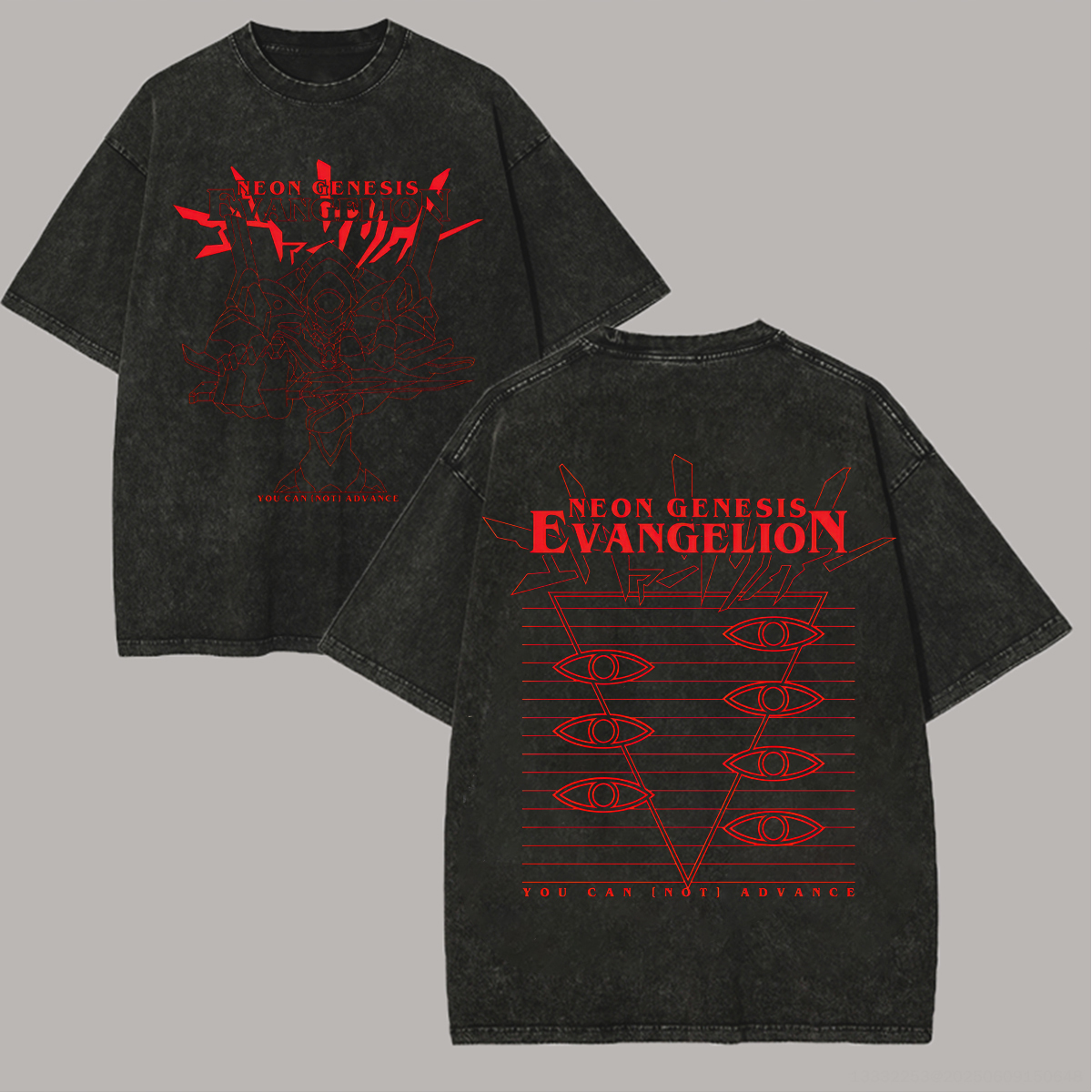 Neon Genesis Evangelion Printed Unisex Washed T-Shirt