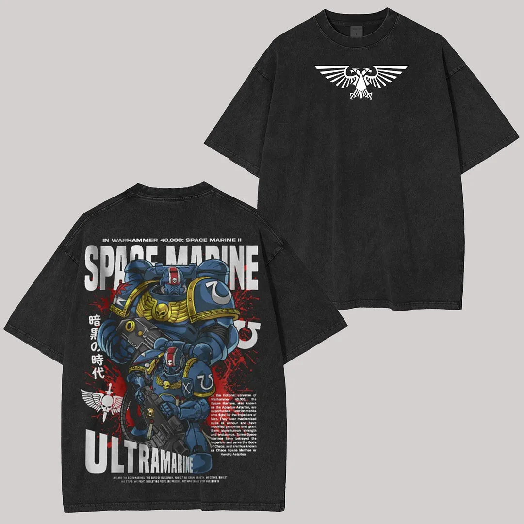 Warhammer 40,000: Space Marine II Printed Unisex Washed T-Shirt