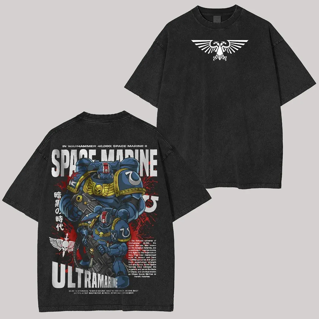 Warhammer 40,000: Space Marine II Printed Unisex Washed T-Shirt