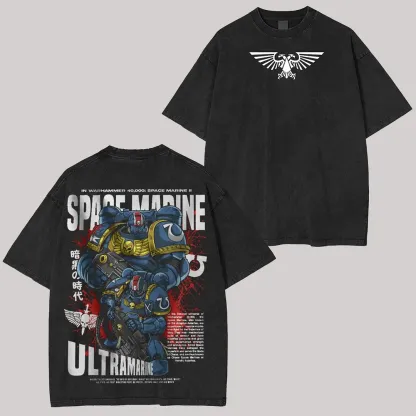 Warhammer 40,000: Space Marine II Printed Unisex Washed T-Shirt