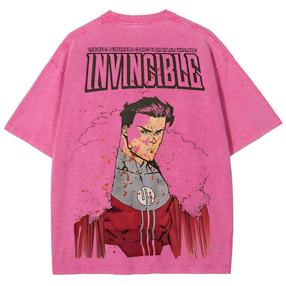 Invincible Printed Unisex Washed T-Shirt