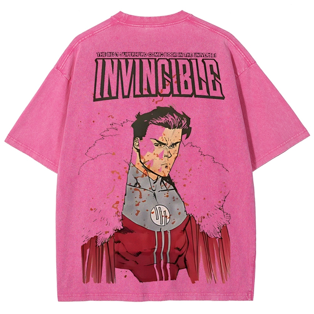 Invincible Printed Unisex Washed T-Shirt