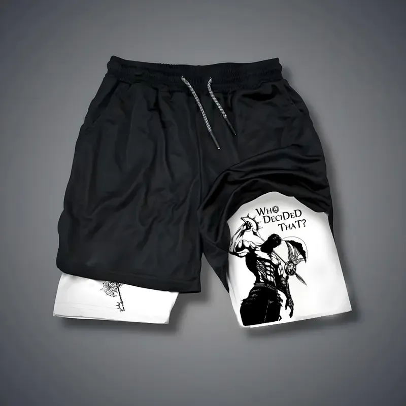 Seven Deadly Sins Print Men's Fitness Shorts