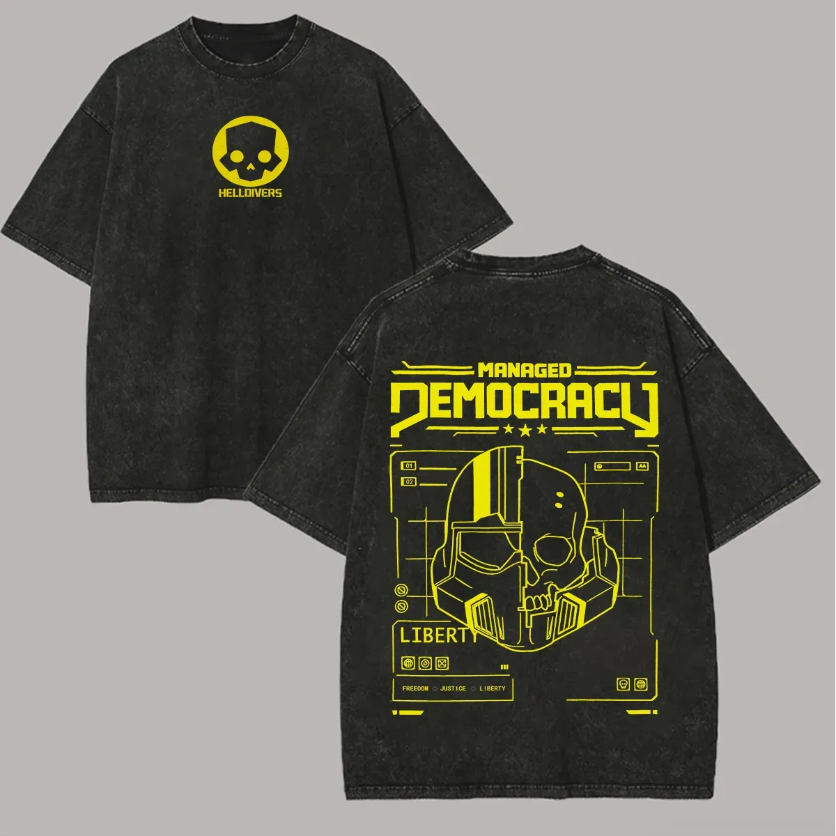 Helldivers 2 Printed Unisex Washed T-Shirt