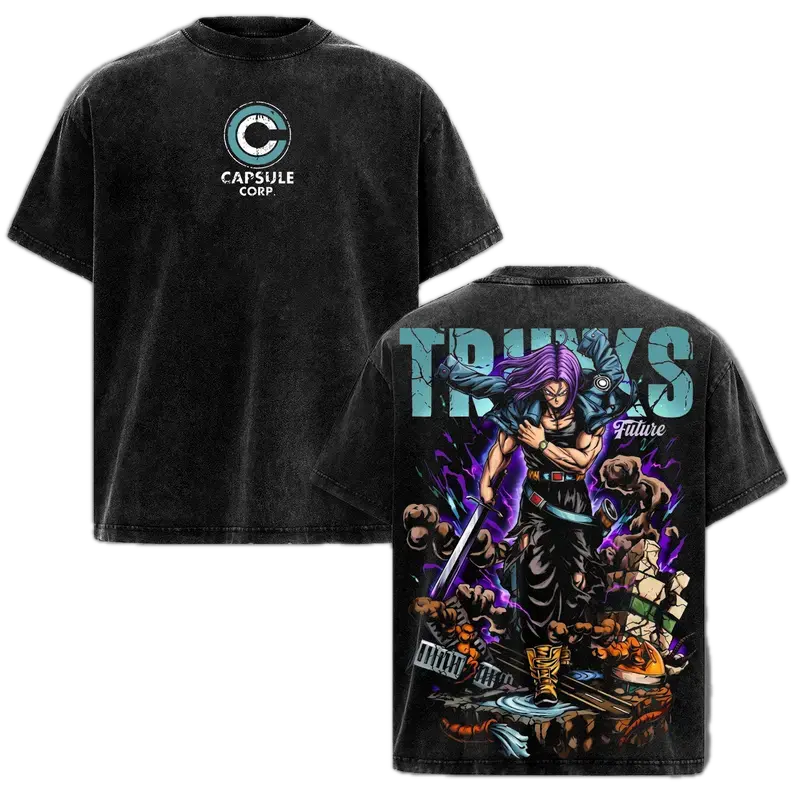 Future Trunks Dragon Ball Printed Unisex Washed T-Shirt