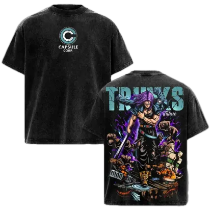 Future Trunks Dragon Ball Printed Unisex Washed T-Shirt