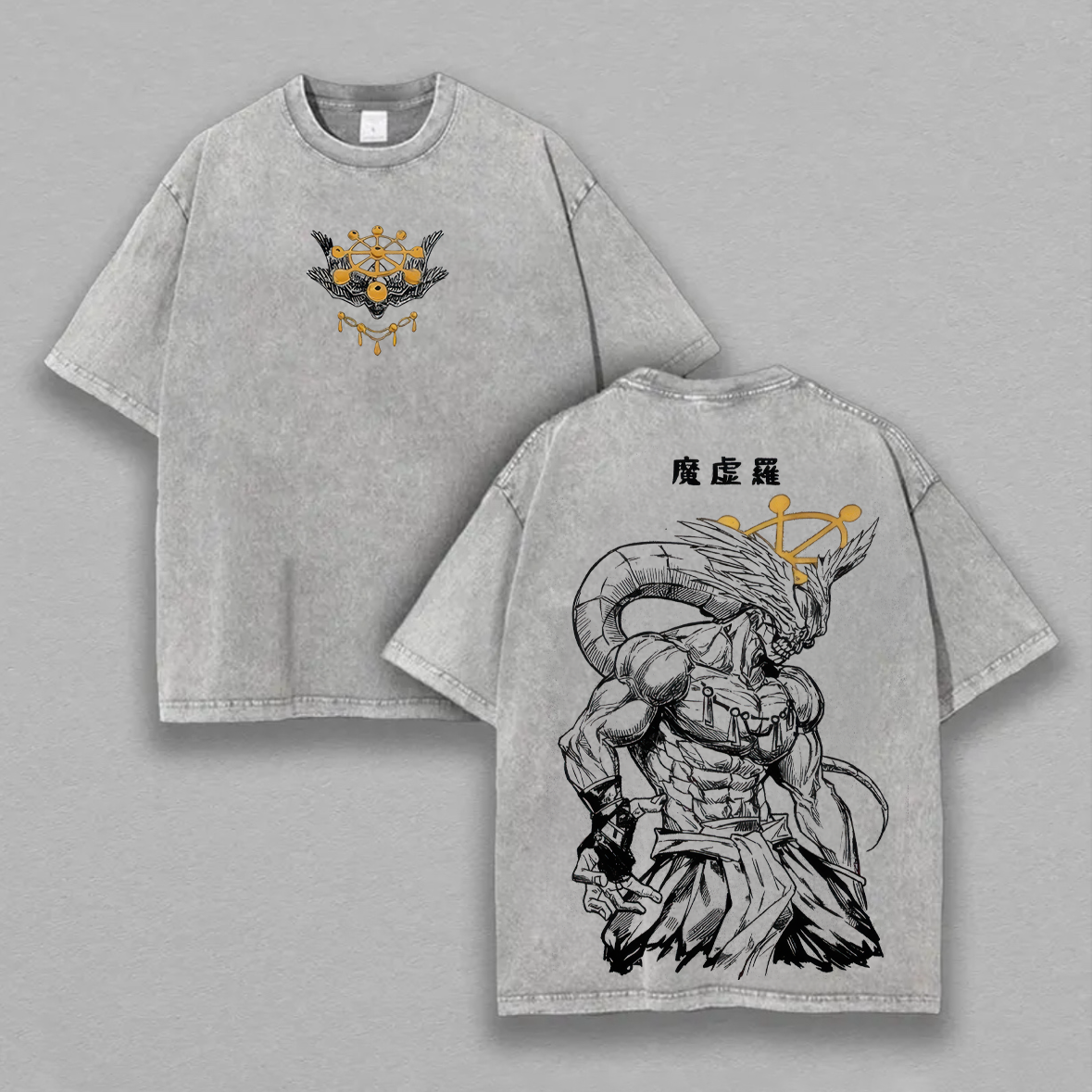 Jujutsu Kaisen Mahoraga Printed Unisex Washed T-Shirt