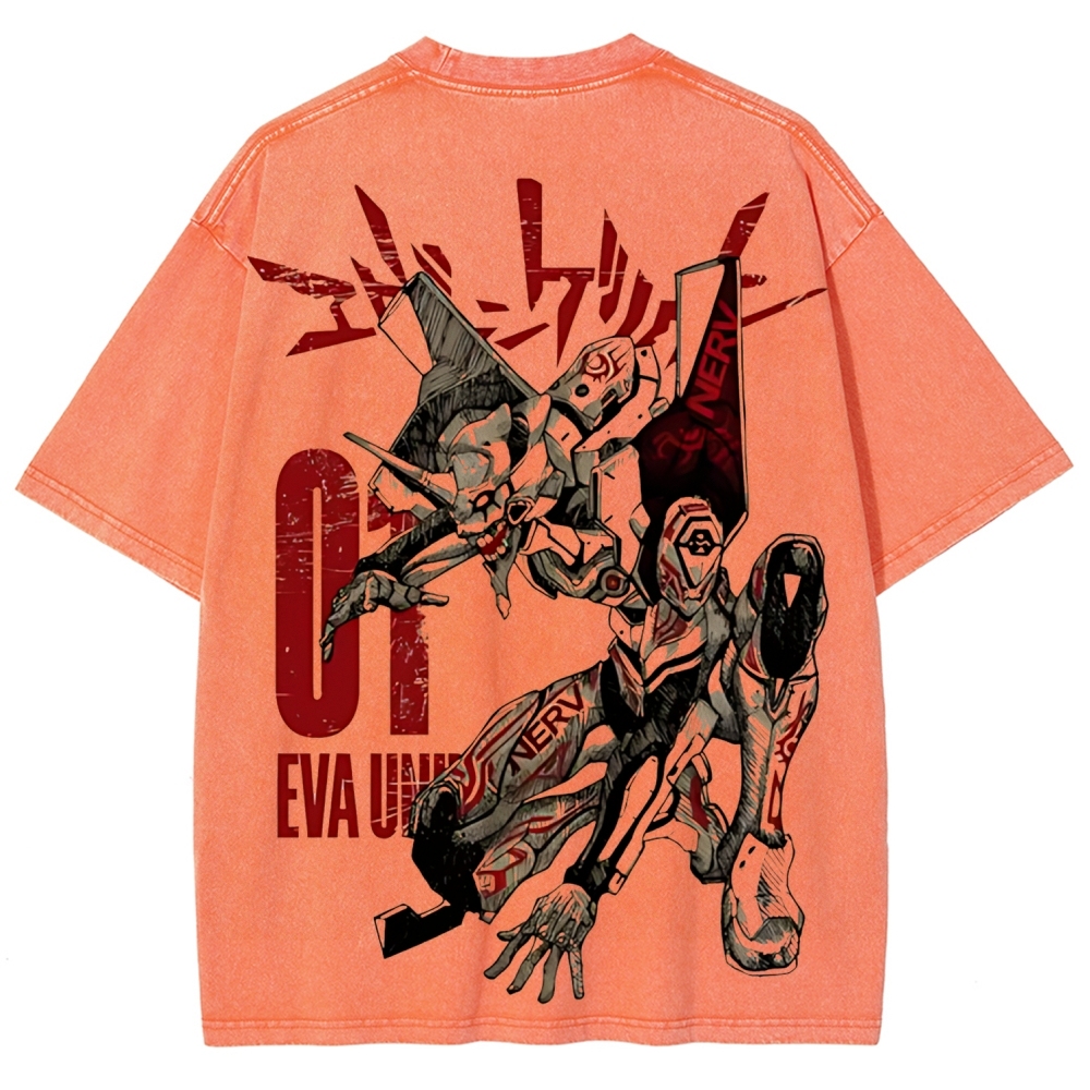 Eva Unit-01  Vintage Unisex Washed T-Shirt | Neon Genesis Evangelion